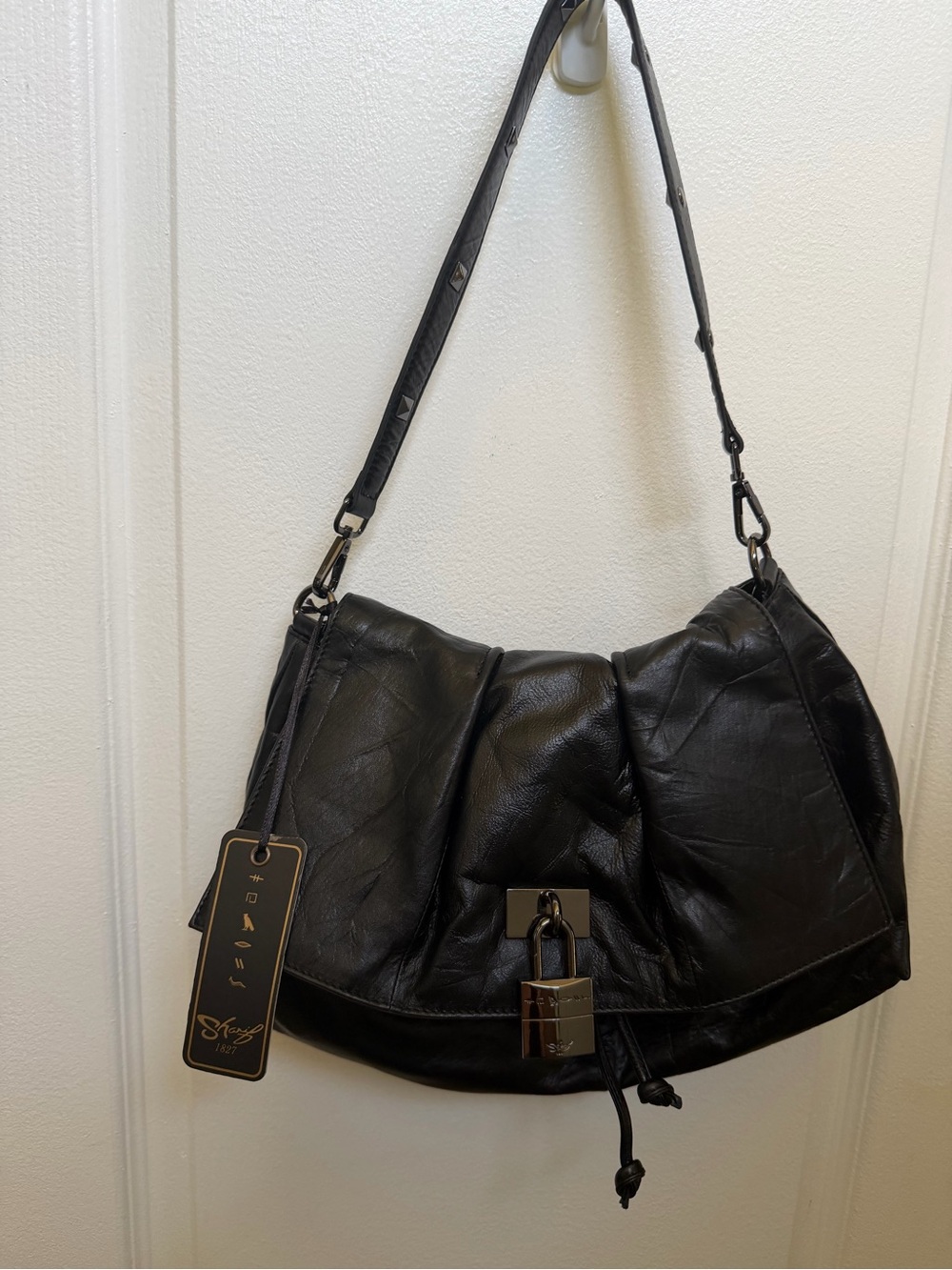 Sharif Legacy black leather shoulder bag with crossbody strap New with tags*